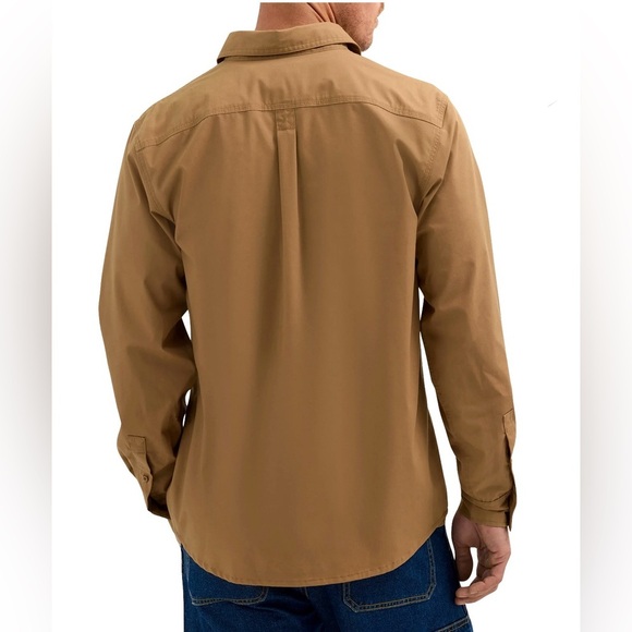 Men's Wrangler Casual Button Down Shirt - Tan - Picture 4 of 5
